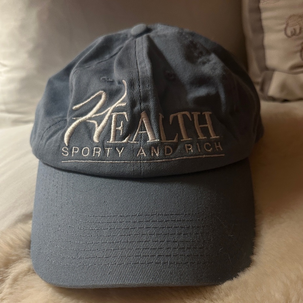 Sporty & Rich Blue Health Embroidered Cap